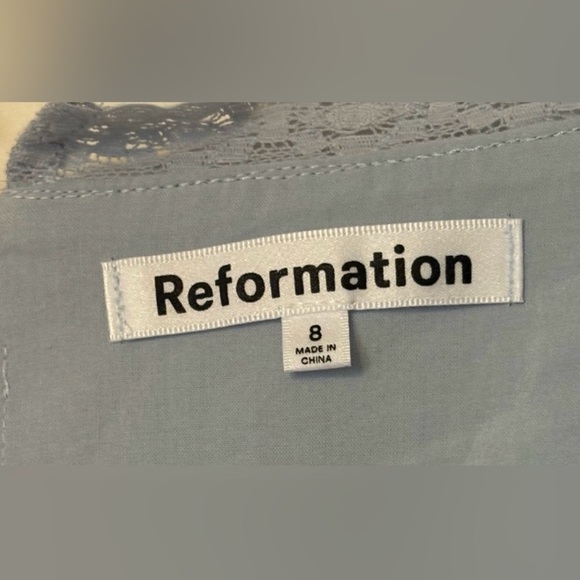 NWT Reformation Blue Sheath Dress with Bishop Sleeves Size 8 sku#85 - Picture 5 of 10